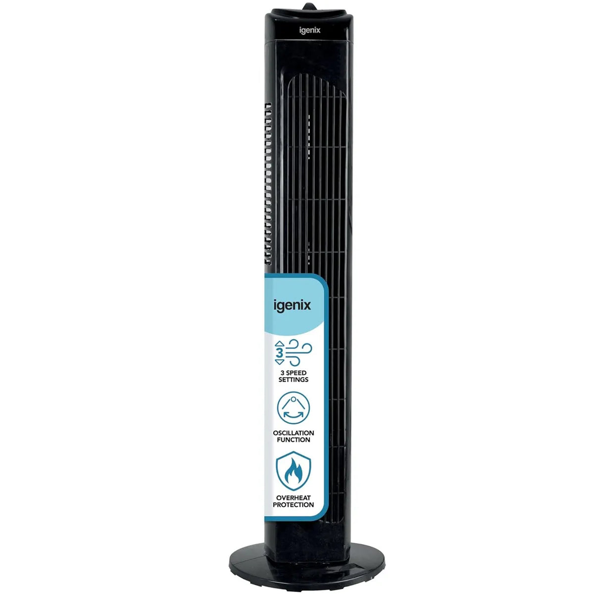 Igenix DF0030BL Black (3 Speeds) 30 Inch Oscillating Tower Fan image 0