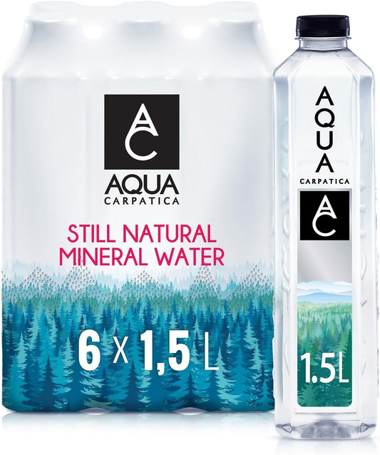 AQUA Carpatica Still Natural Mineral Water Low Sodium & Nitrates, 6 x 1.5L image 0