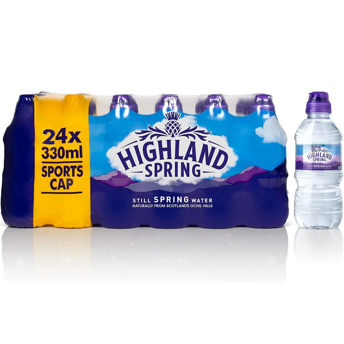 Highland Spring Still Spring Water (Sports cap) 24 x 330ml image 0