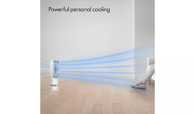 Dyson AM09 (White & Silver) Hot and Cool Fan Heater - New