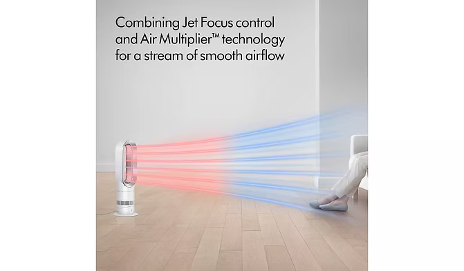 Dyson AM09 (White & Silver) Hot and Cool Fan Heater - New