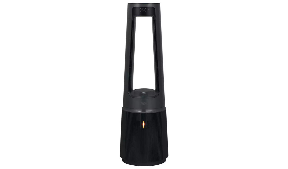 Bush Bladeless (Black) Cool, Purify & Heat Tower Fan - New