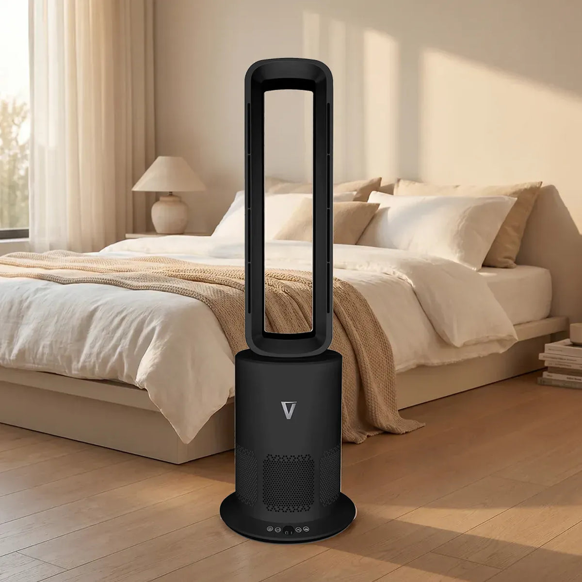 Vortex Air (Black) Cleanse Air Purifier Bladeless Oscillating Cooling & Heating - New