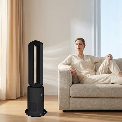 Vortex Air (Black) Cleanse Air Purifier Bladeless Oscillating Cooling & Heating - New